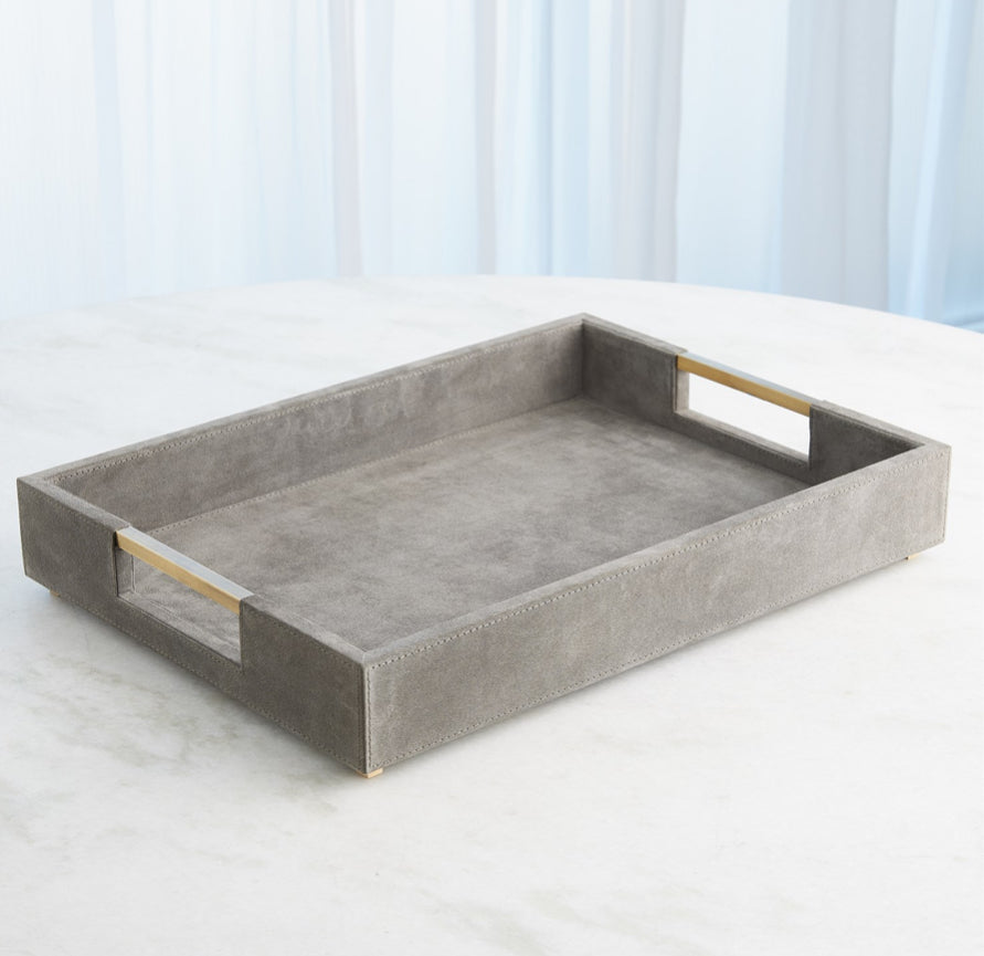 POSH TRAY GREY SUEDE LG