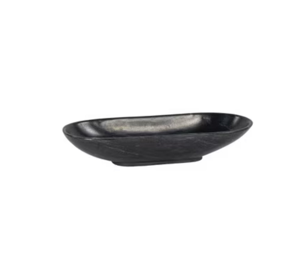 OVAL BLACK STONE BOWL
