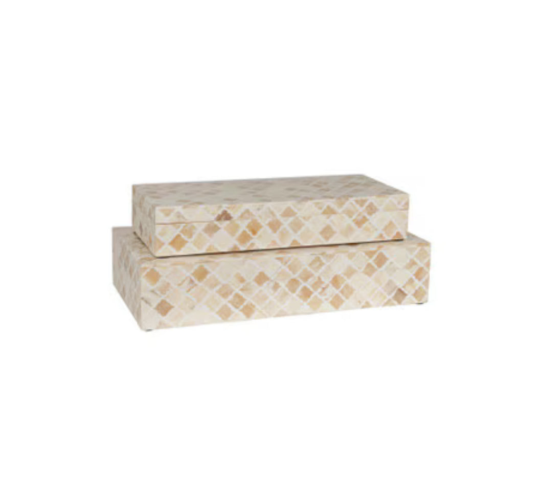 Rhea Boxes Set of 2 Ivory