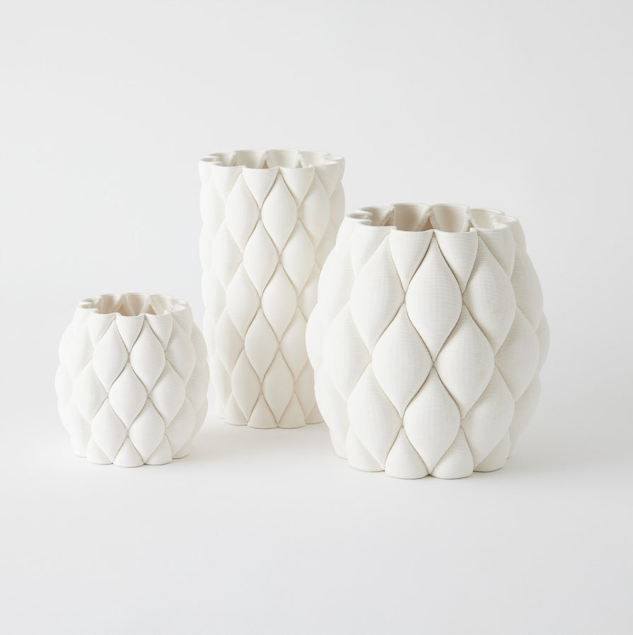 PILLOWED PRINTED VASE SM