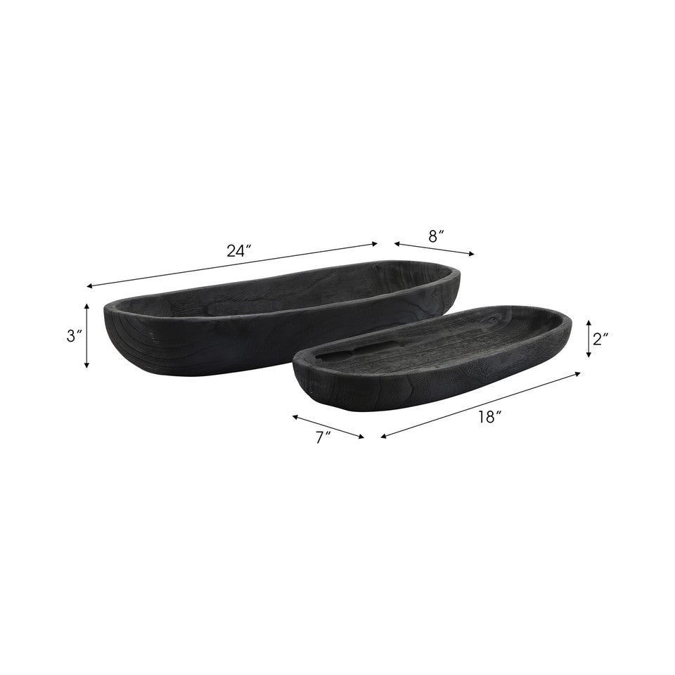 WOOD DECOR PLATES SET/2