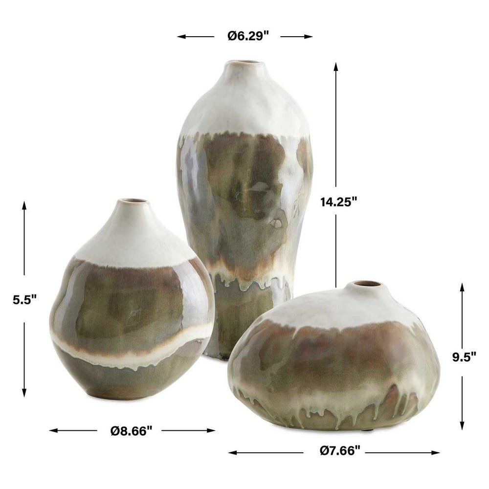 EARTHFLOW VASES SET/3