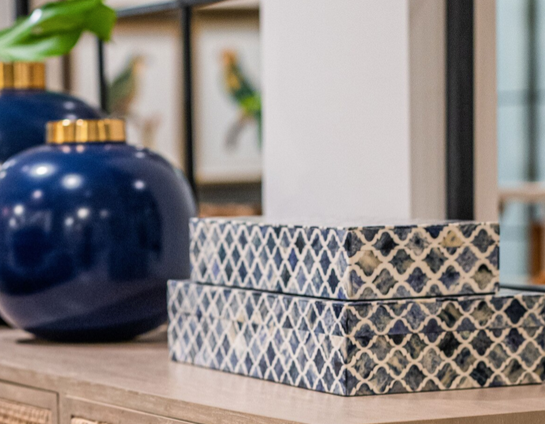Rhea Boxes Set of 2 Blue