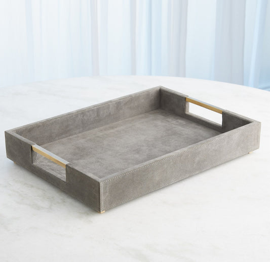 POSH TRAY GREY SUEDE LG