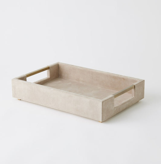 POSH TRAY PARCHMENT SUEDE SM