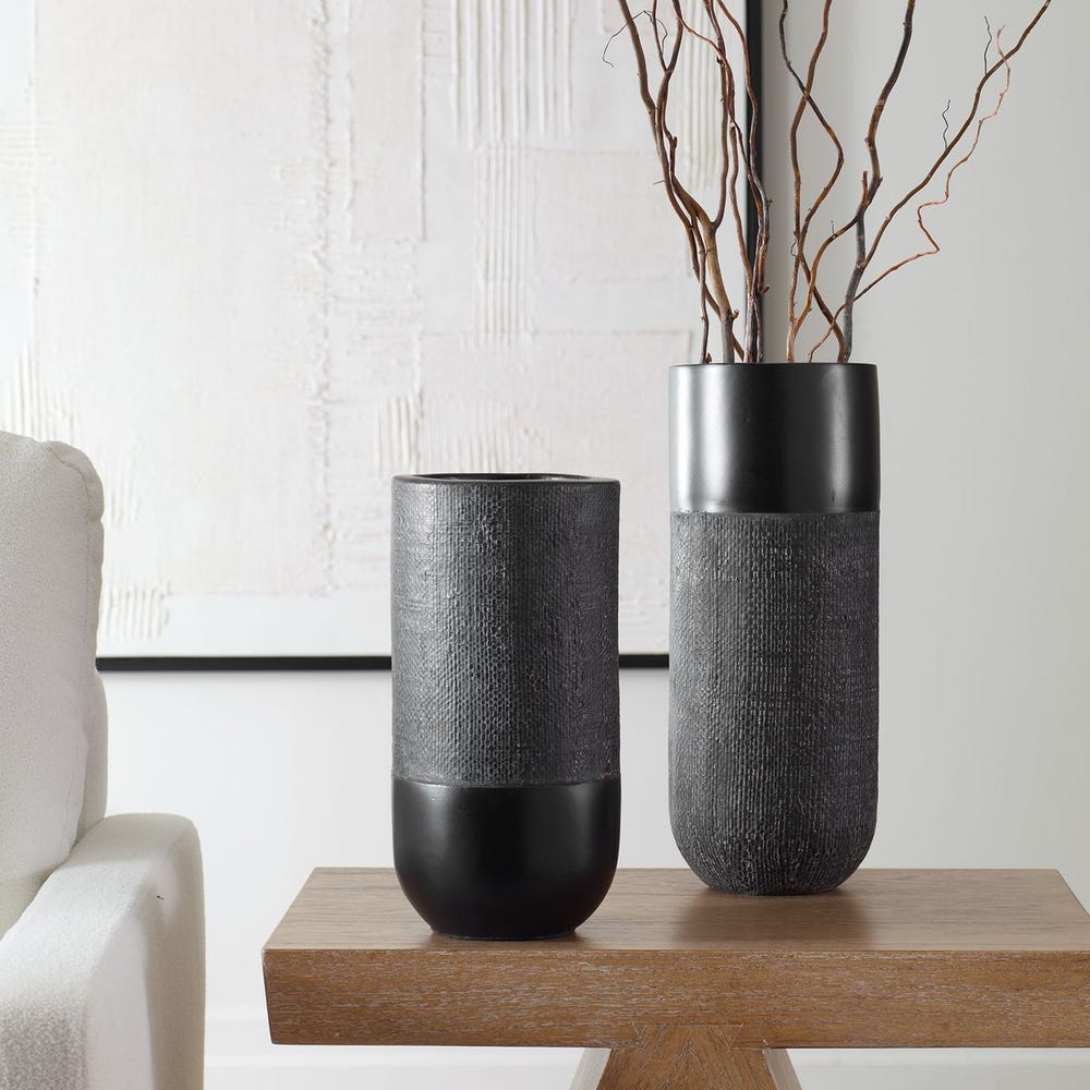 WOVEN SHADOW VASES S/2