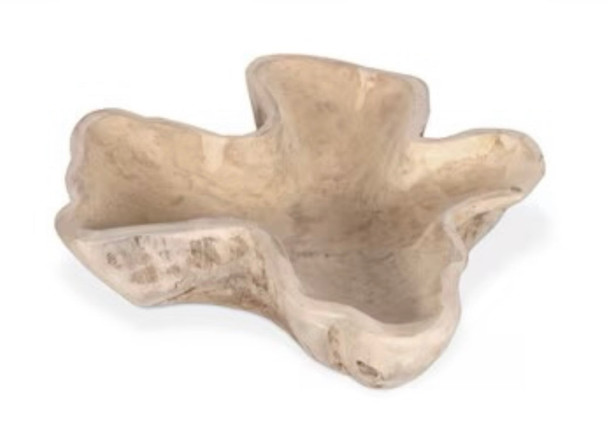 ORGANIC TEAK WOOD CARVED BOWL