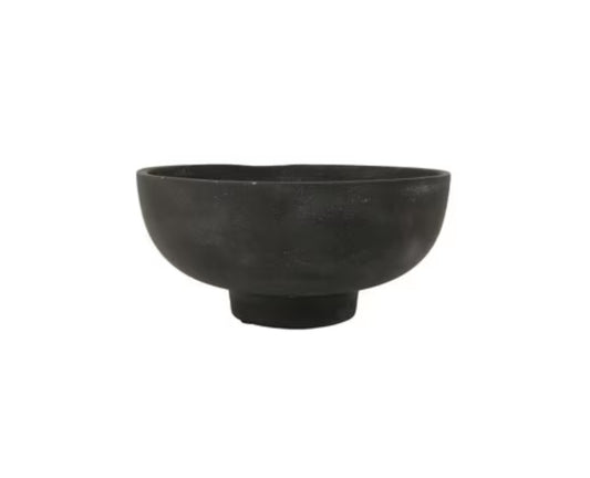 ATLAS BLACK TERRACOTA PEDESTAL BOWL