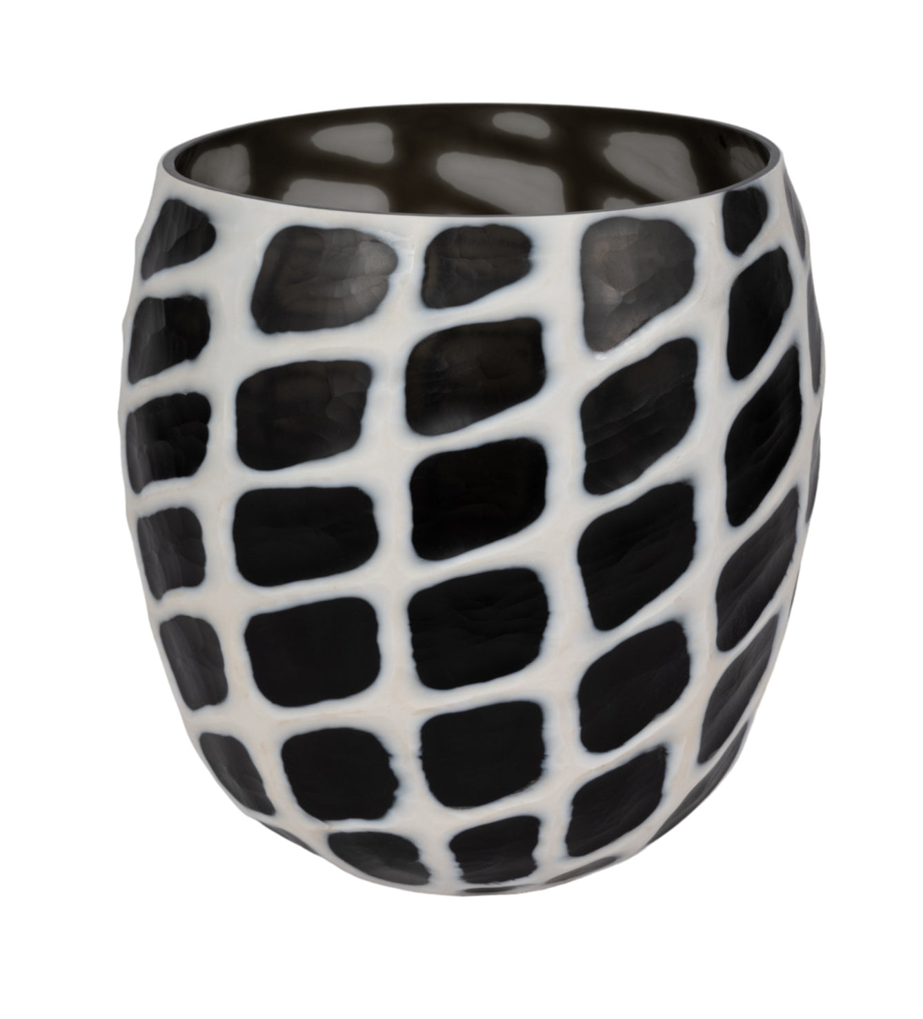 FLEMING SMALL BLACH AND WHITE GLASS VASE