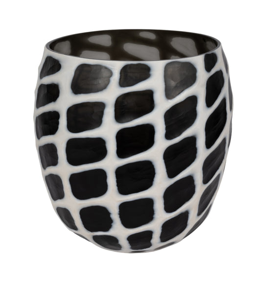 FLEMING SMALL BLACH AND WHITE GLASS VASE