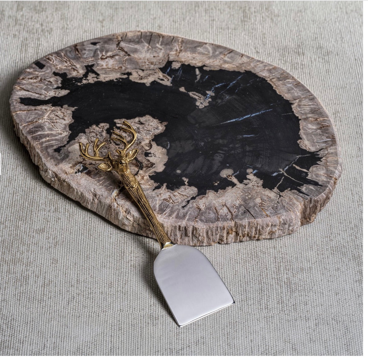 PETRIFIED WOOD CHEESE BOARD