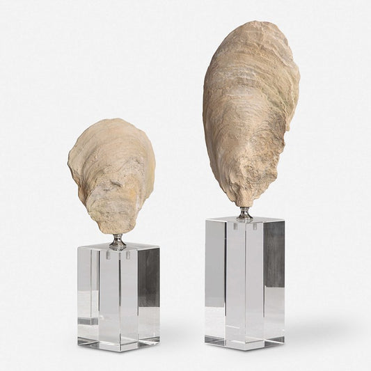 OYSTER SHELL SCULPTURES S/2