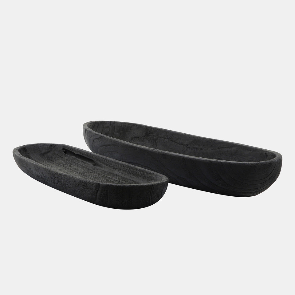 WOOD DECOR PLATES SET/2