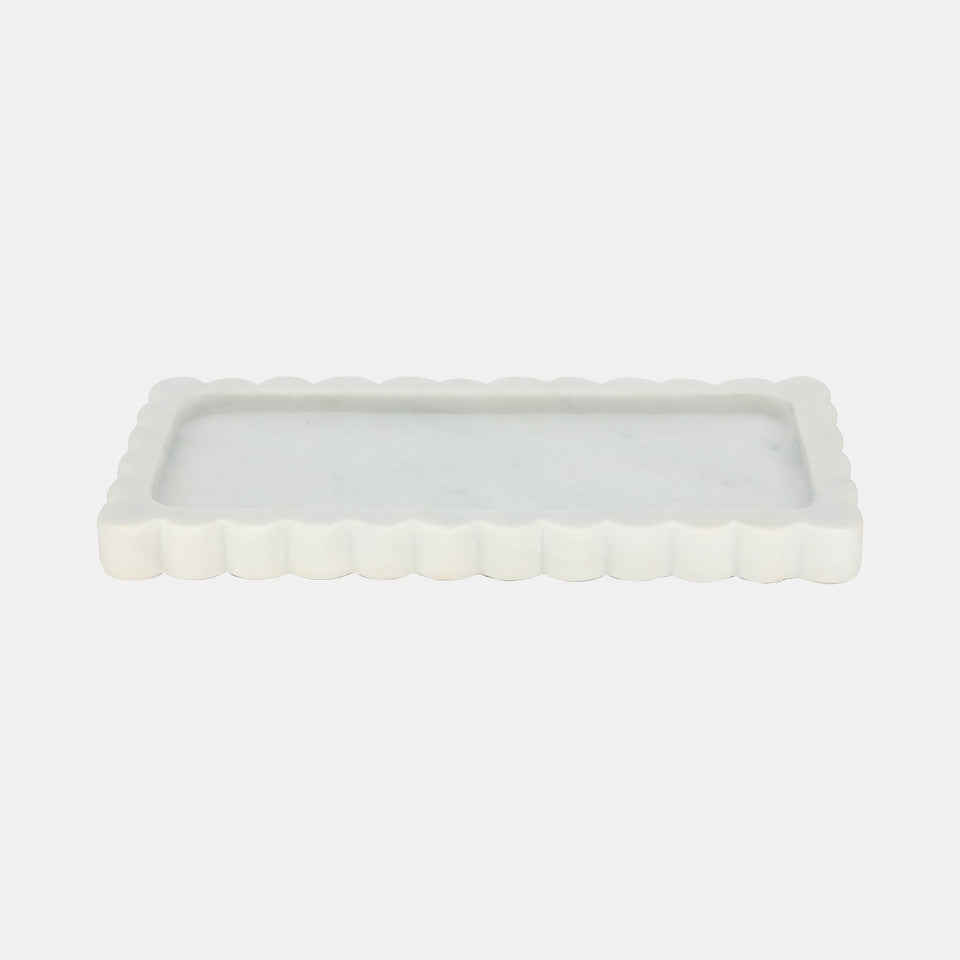 SCALLOP EDGE MARBLE TRAY