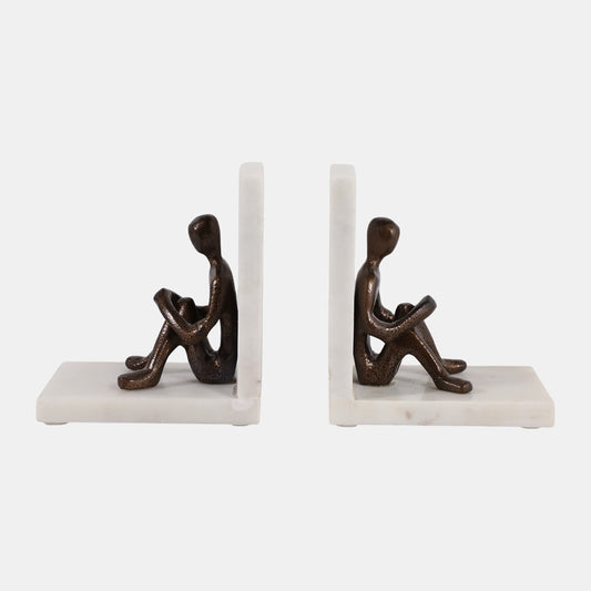 MAN READING BOOKENDS