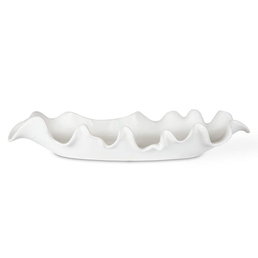 RUFFLED FEATHERS BOWL WHITE