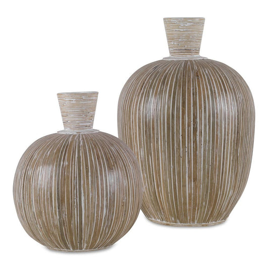ISLANDER VASES WHITE SET/2
