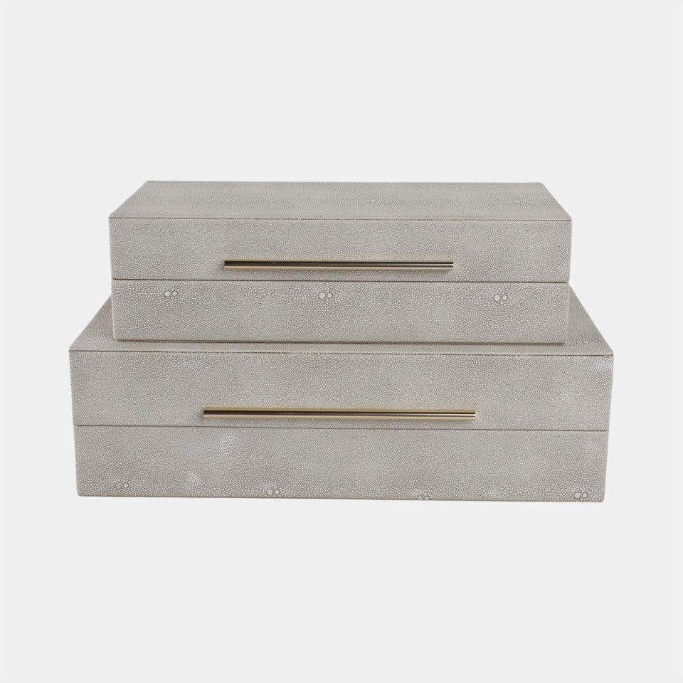 RECTANGULAR SHAGREEN BOXES SET/2