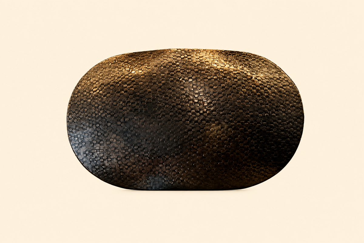 ARNO HAMMERED KNIT SMALL OVAL VASE