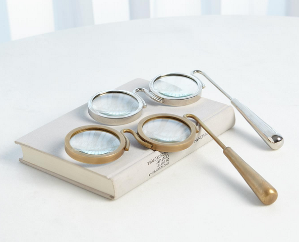 Lorgnette Magnifying Glass Brass